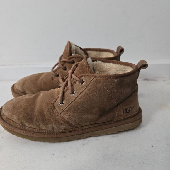 UGG Neumel Brown Suede Men\'s Lace Ankle Chukka Boots Wool Blend Lined main image 11